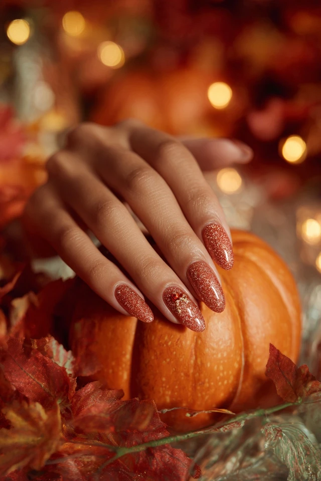 Pumpkin Fall Elegance Nails - photo 2