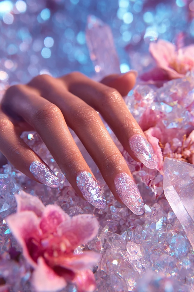 Crystal Winter Glow Nails - photo 2