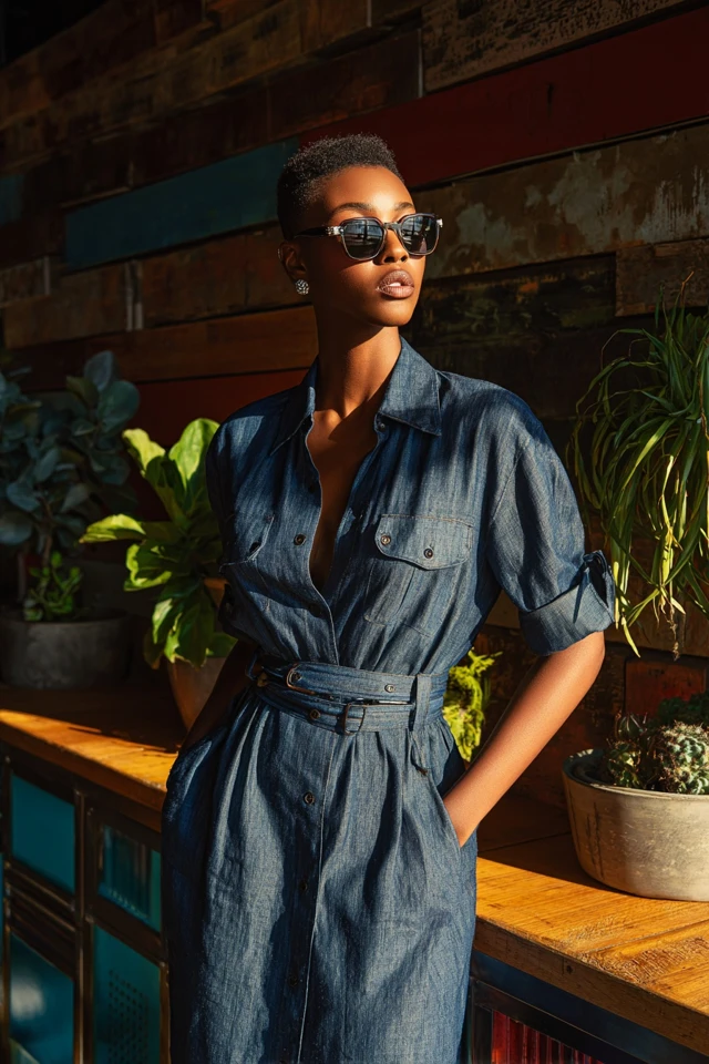 Vintage Denim Linen Dresses - photo 2