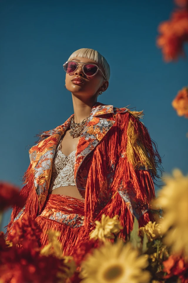 Glamorous Satin Fringe Jackets - photo 2