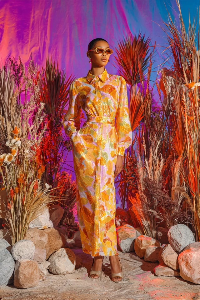 Light Academia Sequin Linen Dresses - photo 2