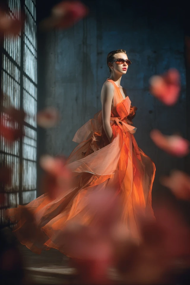 Chic Safflower Organza Evening Ensemble - photo 4