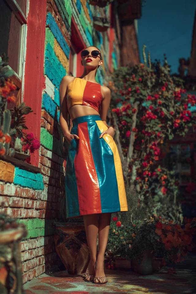 Barbiecore Leather Midi Skirts - photo 2