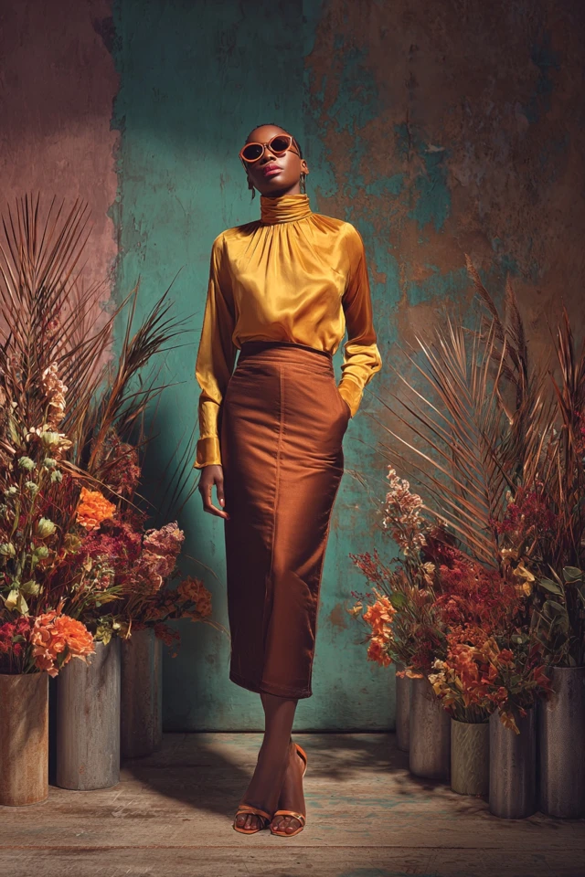 Y2K Corduroy Satin Skirts - photo 2