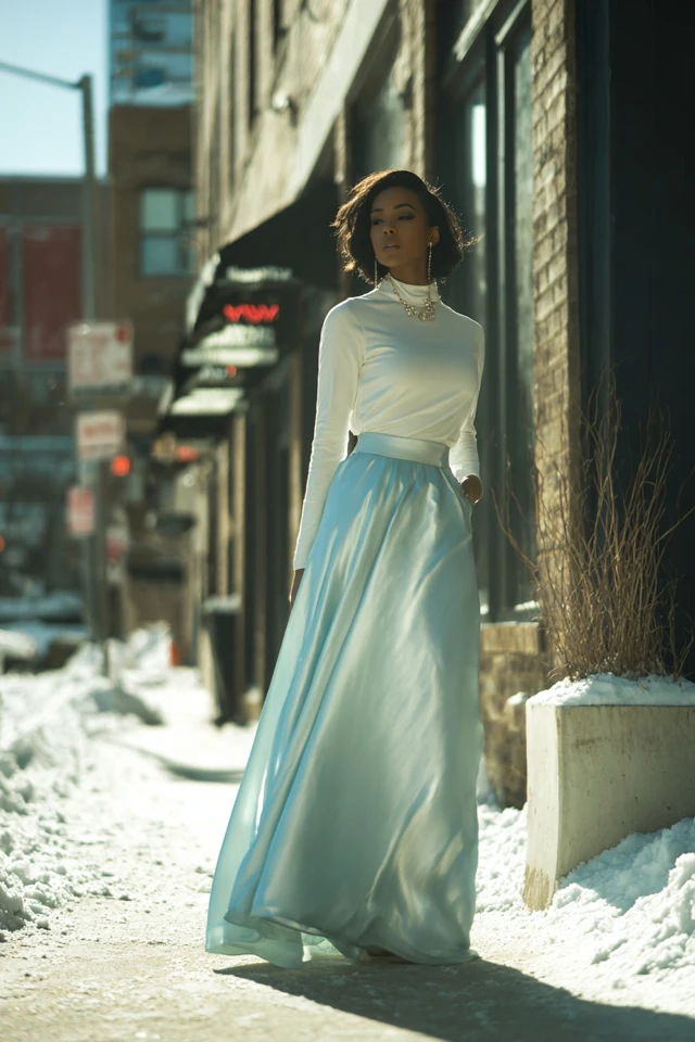 Winter Satin Skirt Style and Fit - photo 2