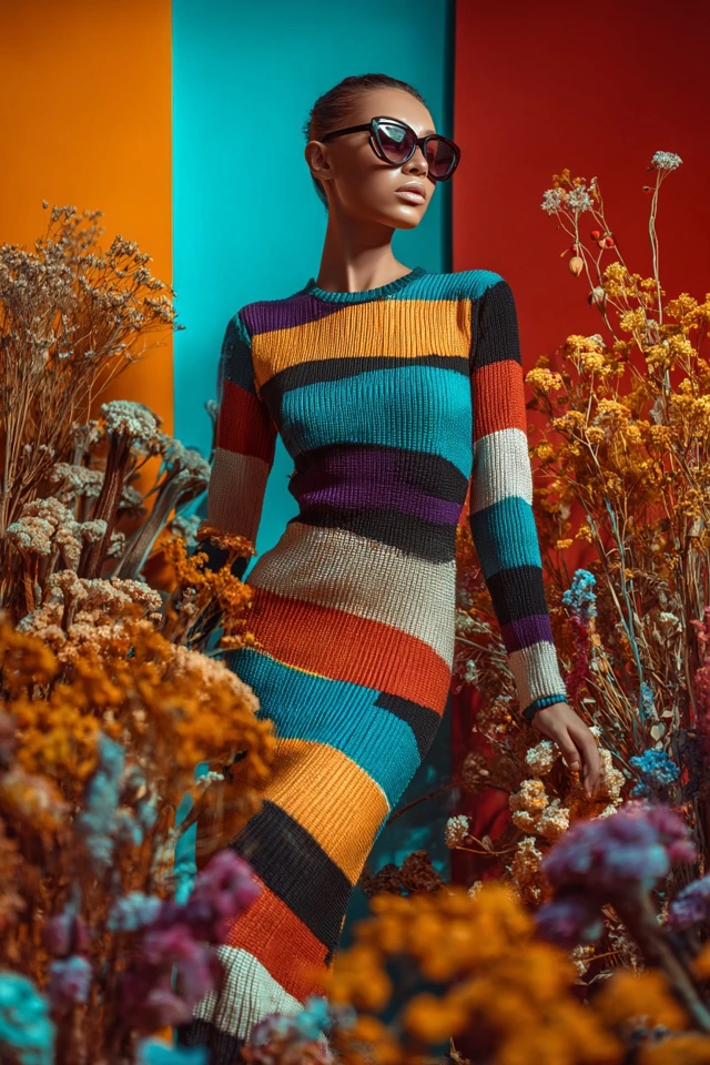 Dark Academia Knit Linen Dresses - photo 2