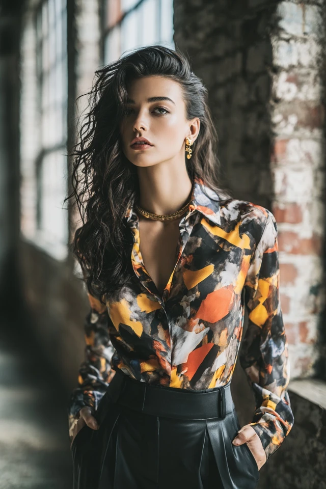 Chic Bold Silk Blouse Occasionwear - photo 2