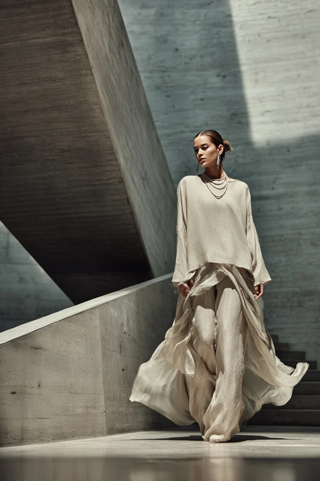 Neutral Linen Pants Essential - photo 2