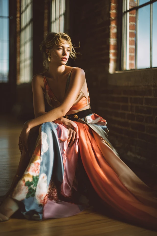 Colorful Satin Skirt Mood - photo 2