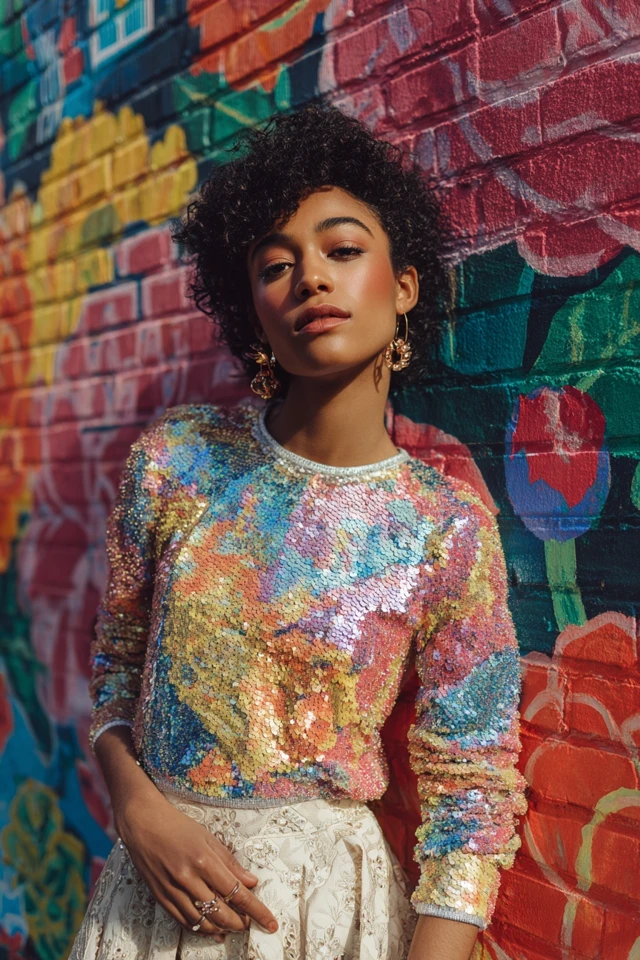 Colorful Sequin Top Edit - photo 2