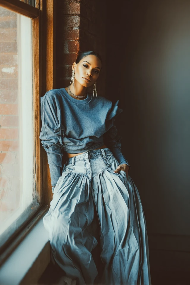 Chic Minimalist Denim Fabric Focus - photo 2