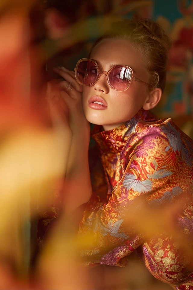 Playful Flamingo Brocade Evening Ensemble - photo 5