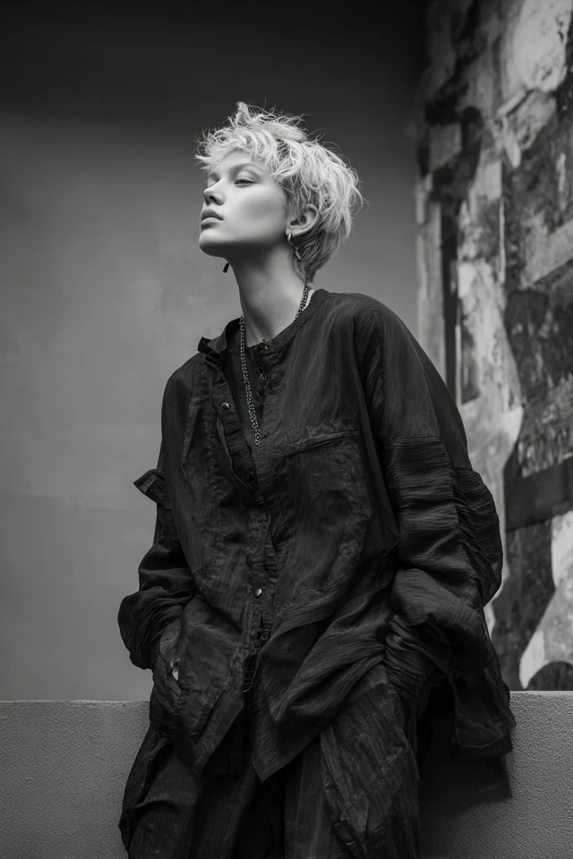 Monochrome Oversized Shirt Must-Have - photo 3