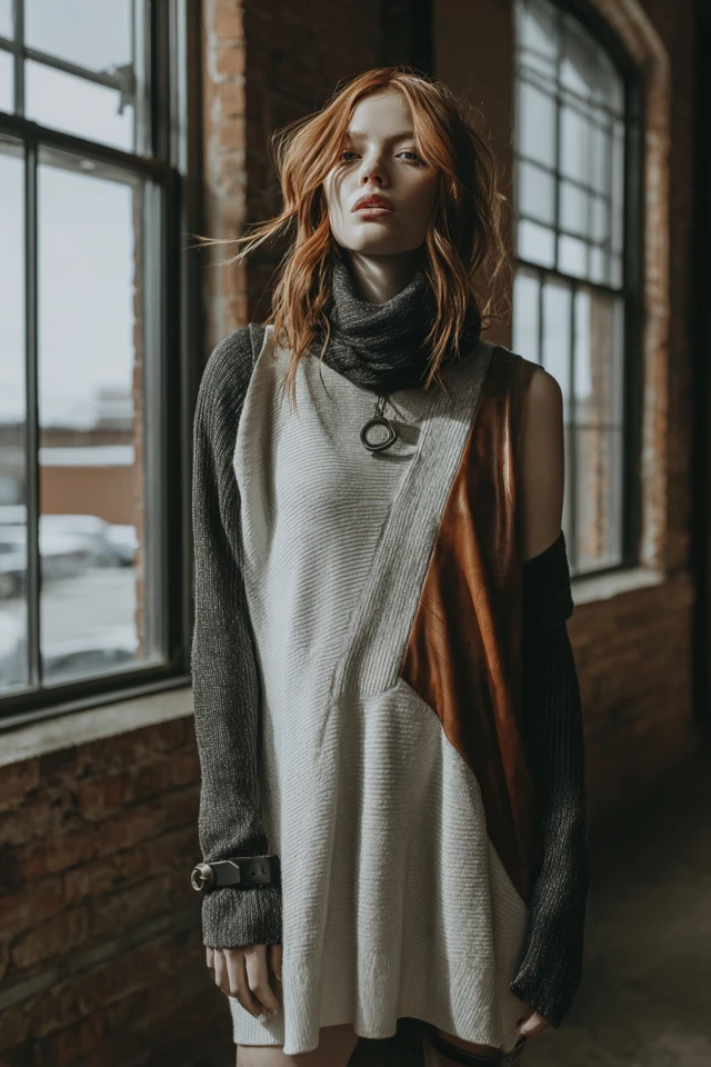 Effortless Edgy Knit Dress Outfit Ideas - photo 3