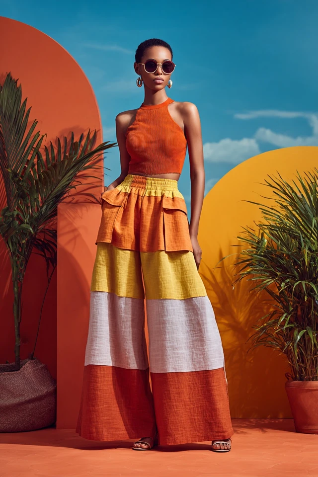 Street Style Linen Cargo Skirts - photo 3