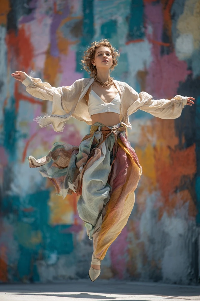 Boho Linen Pants Layering - photo 3