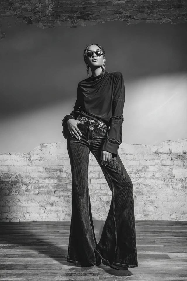 Sporty Velvet Flare Jeans - photo 3