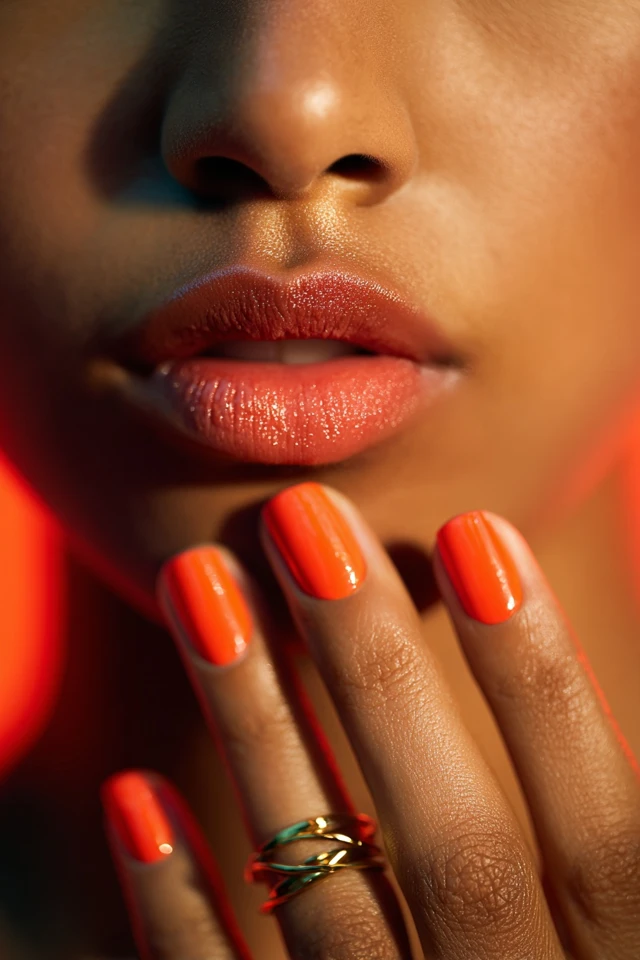Orange Pulse Nails - photo 3