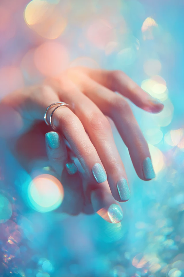 Teal Luster Manicure - photo 2