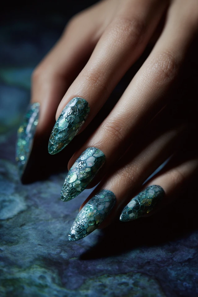 Sculpted Glitter Symphony Nails - photo 3