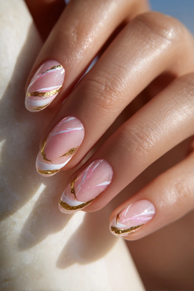 Fluid French Tip Design Nails - photo 3