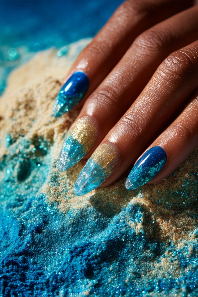 Crystalline French Tip Design Nails - photo 3