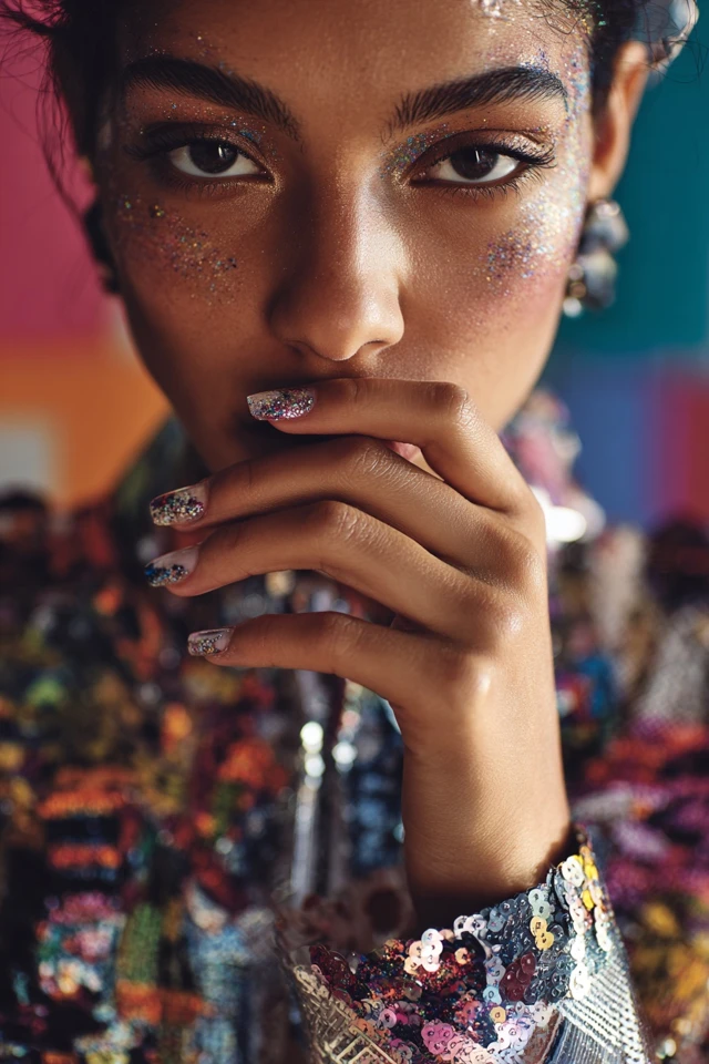 Artful Glitter Statement Nails - photo 3