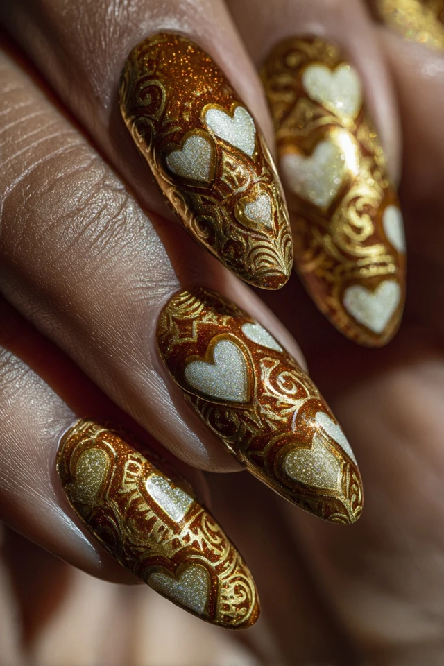 Valentine Hearts Nails Inspiration - photo 3