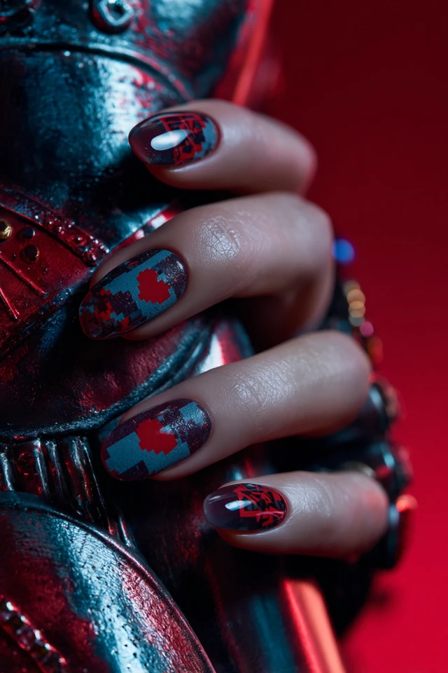 Retro Darth Maul Nails - photo 3