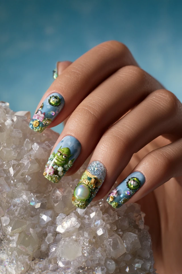 Enchanting Shrek Nails - photo 2