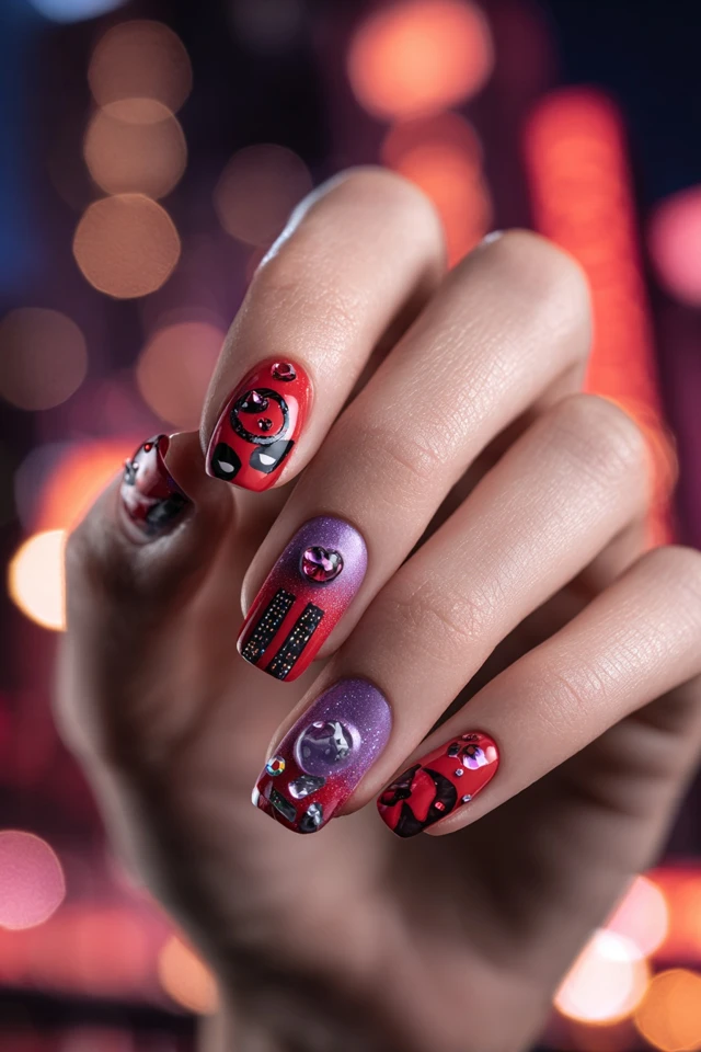 Radiant Deadpool Nails - photo 3