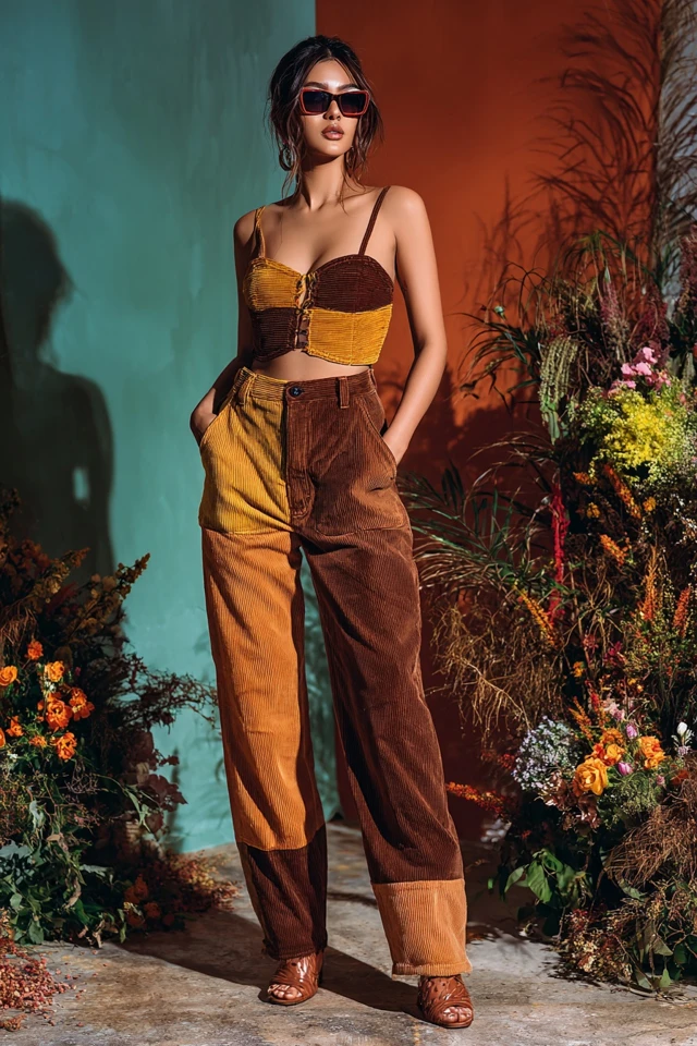 Earthy Corduroy Straight‑Leg Jeans - photo 3