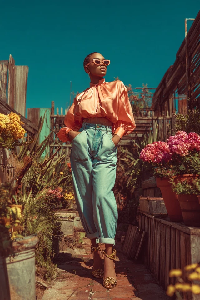 Edgy Silk Mom Jeans - photo 3