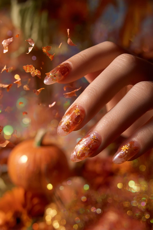 Pumpkin Fall Elegance Nails - photo 3