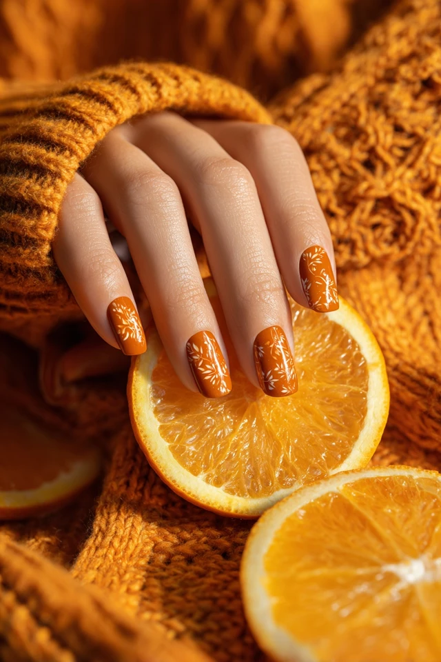 Pumpkin Autumn Glow Nails - photo 3