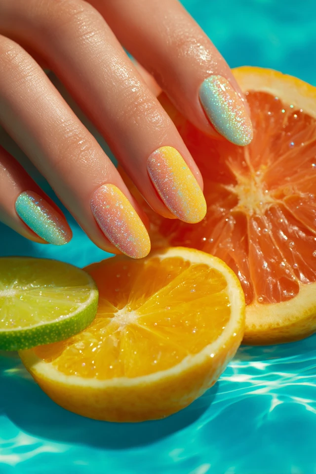 Citrus Summer Palette Nails - photo 3