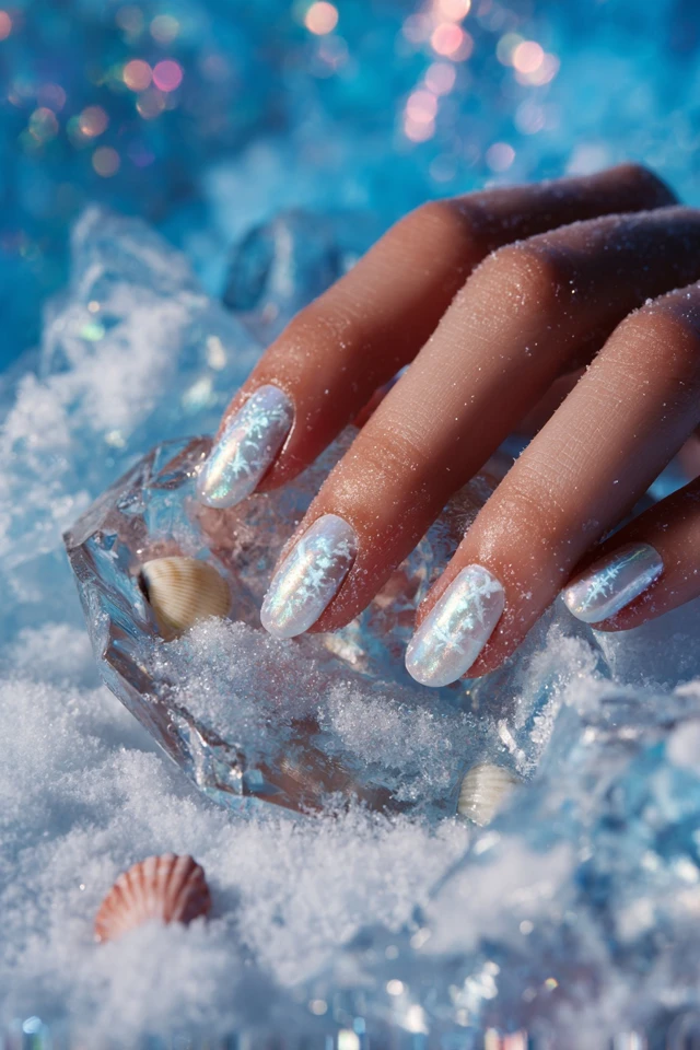 Snowflake Winter Charm Nails - photo 3