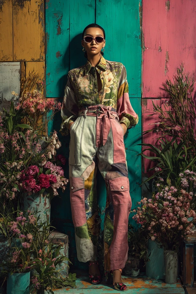 Vintage Denim Cargo Pants - photo 3