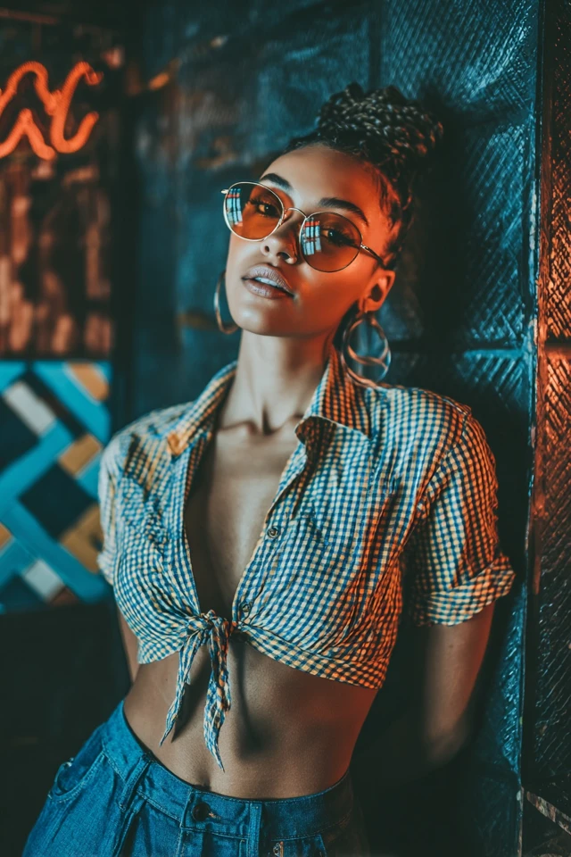Preppy Denim Crop Tops - photo 3