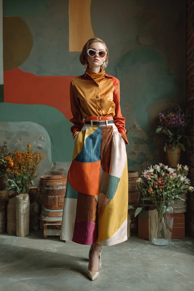 Vintage Corduroy Satin Skirts - photo 3