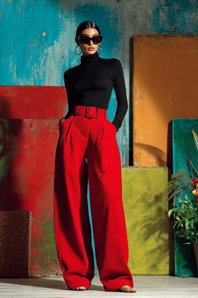 Tomato Girl Corduroy Wide‑Leg Pants - photo 3