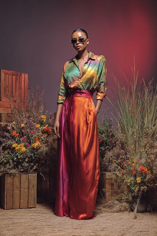 Edgy Festival Satin Skirts - photo 3
