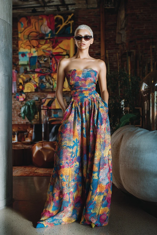 Dark Academia Crochet Satin Skirts - photo 3