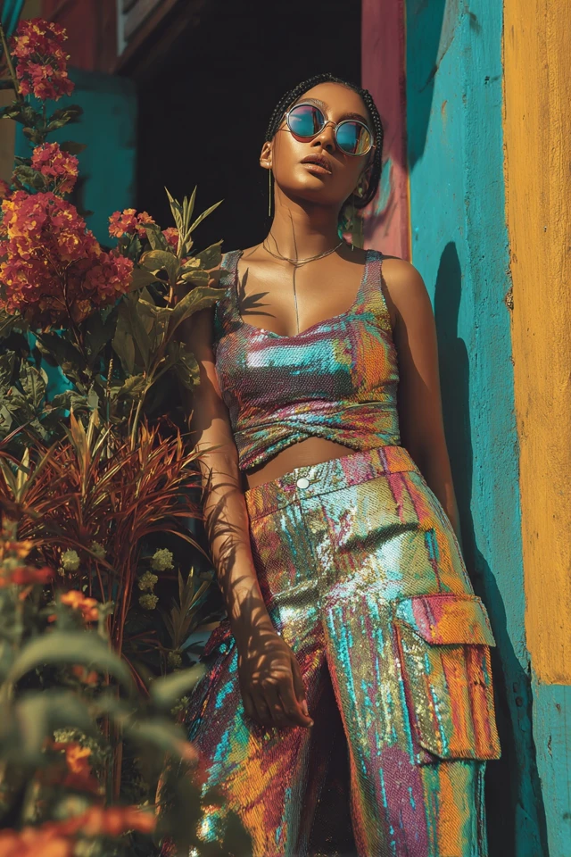 Modern Sequin Cargo Skirts - photo 3