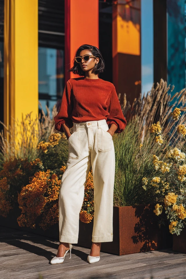 Comfy Corduroy Straight‑Leg Jeans - photo 3