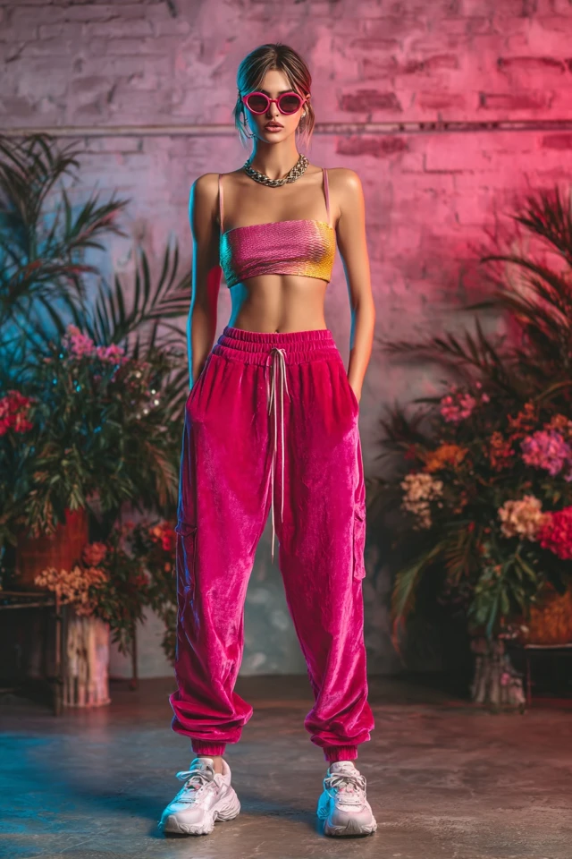 Soft Girl Velvet Cargo Pants - photo 3