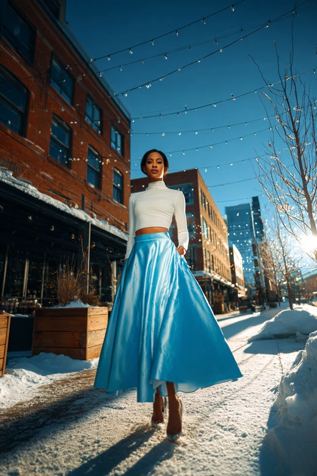 Winter Satin Skirt Style and Fit - photo 3