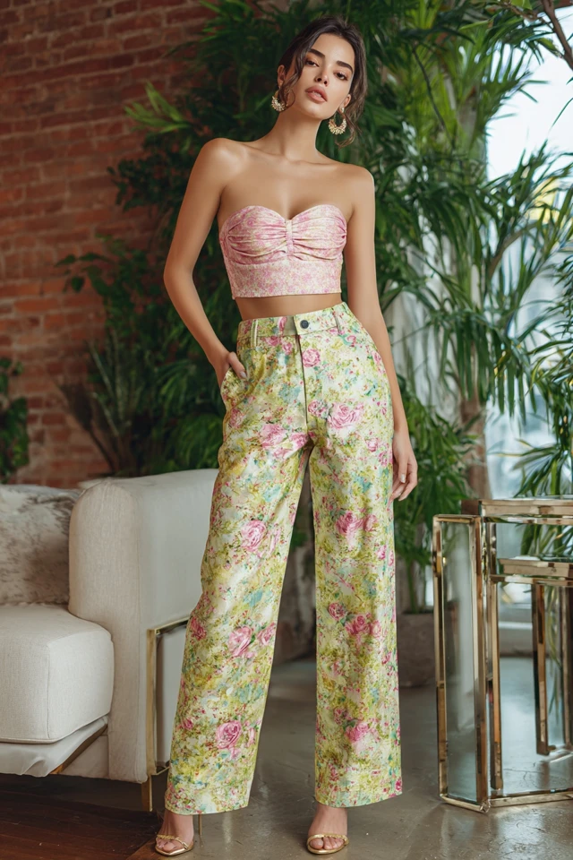 Essentials Cottagecore High-Waist Jeans Fabric Focus - photo 3