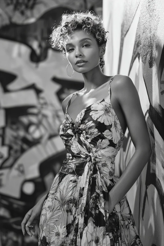 Monochrome Floral Dress Palette - photo 3