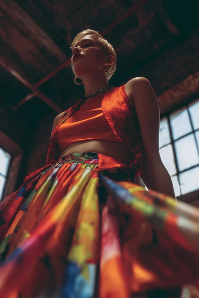 Colorful Satin Skirt Mood - photo 3